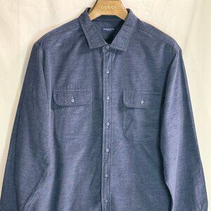 NWOT Proper Cloth Corduroy Long Sleeve Shirt w/ Collar - Deep Blue - 18.5 / XXL